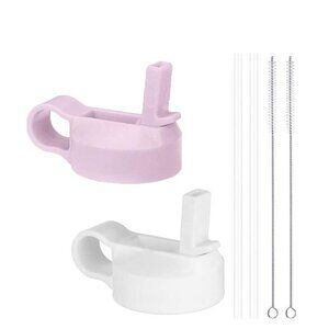 TOP SOULS Wide Mouth Straw Lids Compatible with Most Sports Water Bottles 2 pack